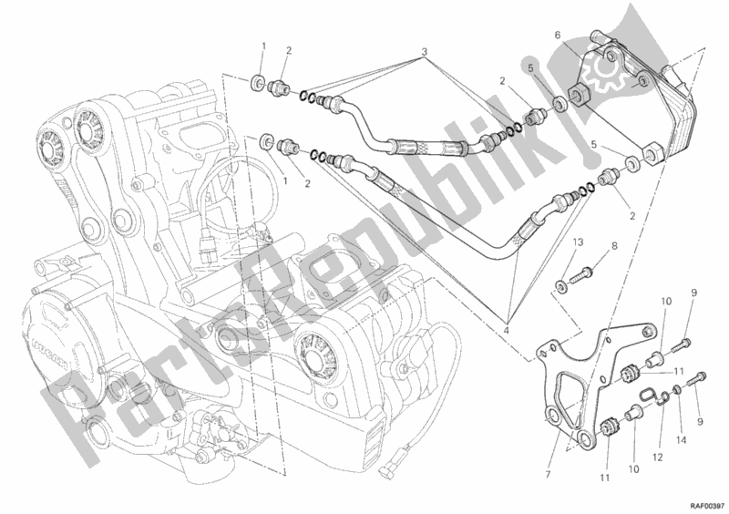 Tutte le parti per il Radiatore Dell'olio del Ducati Streetfighter S 1100 2011